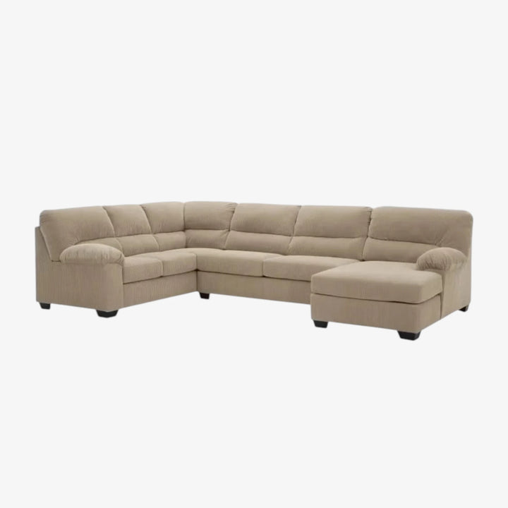 SimpleJoy 3-Piece Fabric Upholstered Sectional Sofa With Corner Chaise - Sand | Signature Design By Ashley