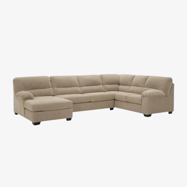 SimpleJoy 3-Piece Fabric Upholstered Sectional Sofa With Corner Chaise - Sand | Signature Design By Ashley