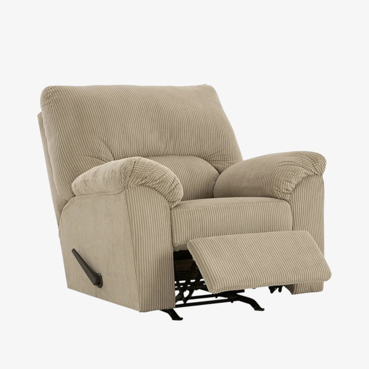 2420325 SimpleJoy Rocker Recliner Chair In Fabric Upholstery - Sand | Signature Design By Ashley