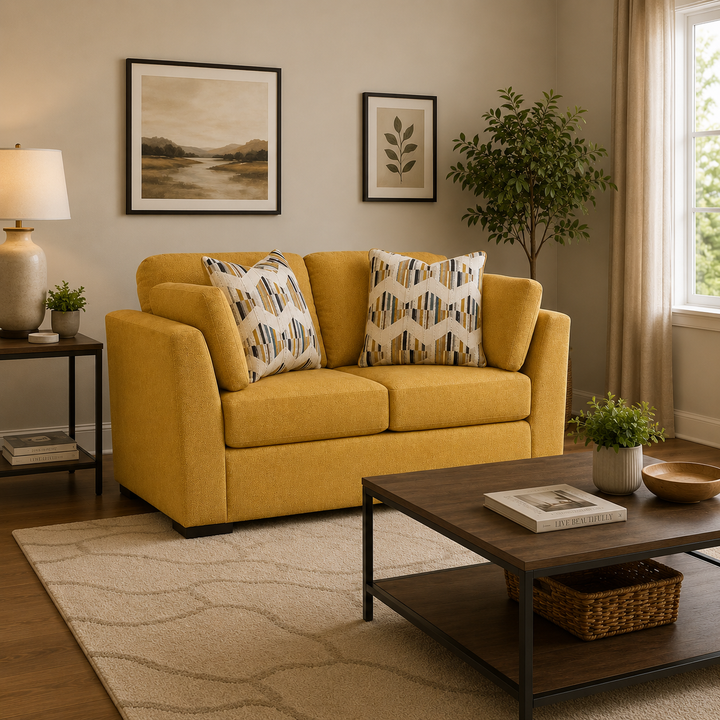 6750635 Keerwick Loveseat In Fabric Upholstery - Sunflower | Signature Design By Ashley