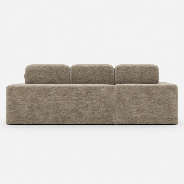Sugero Taupe Sectional Sofa With Chaise In Fabric Upholstery