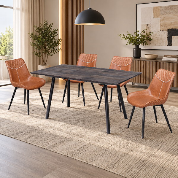 Sovic Dining Table Set For 6 With PU Upholstered Chairs