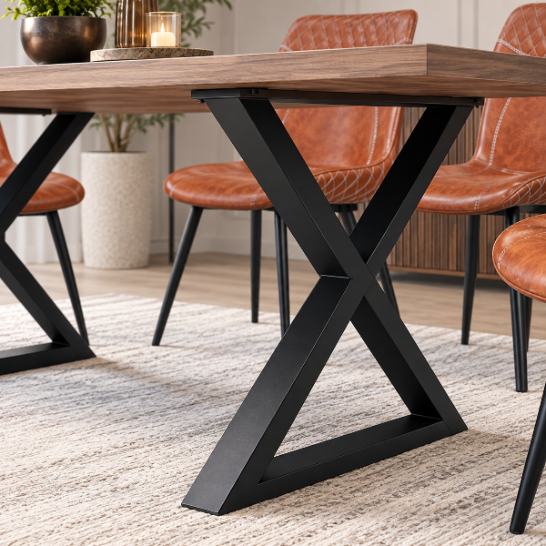 Vice Dinette Table Set For 6 With PU Upholstered Chairs