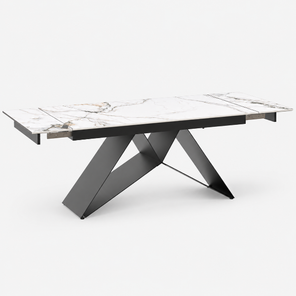 Lockie Dining Table Set For 6 With PU Leather Chairs