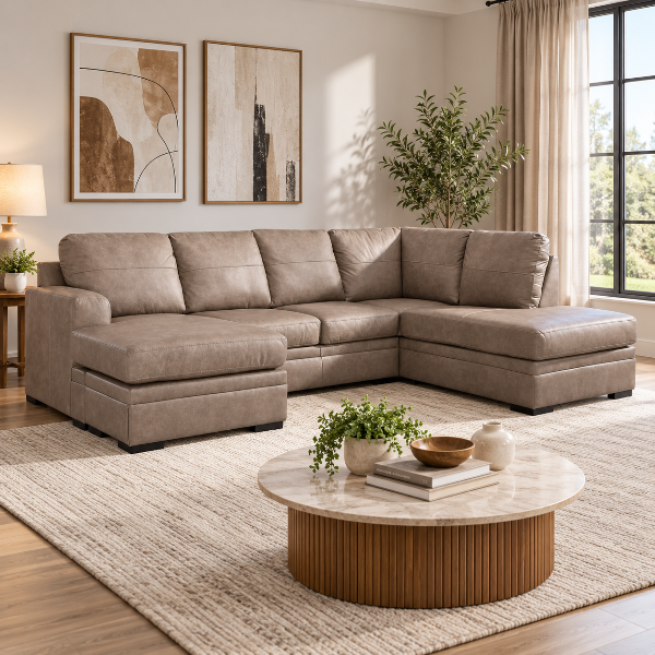 Amuleto 2-Piece Sectional Sofa In Leather Upholstery - Desert | Signature Design By Ashley