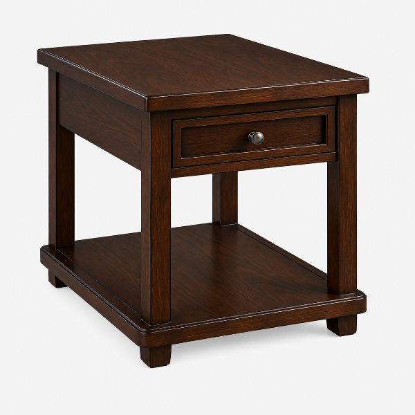 Liso Solid Wooden Espresso Nightstand With Storage Drawer