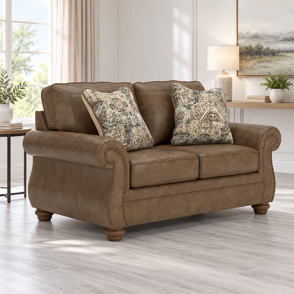 PC5590235 Chasemore Loveseat In Faux Leather Upholstery - Earth | Signature Design By Ashley