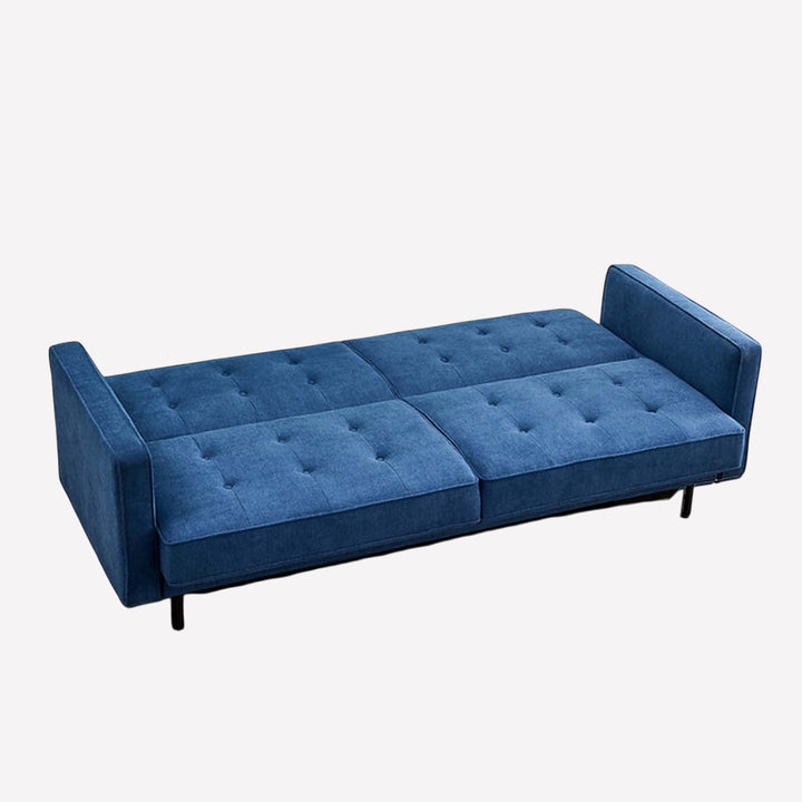 Cody Fabric Upholstered Sofa Bed In Tempting Blue Finish