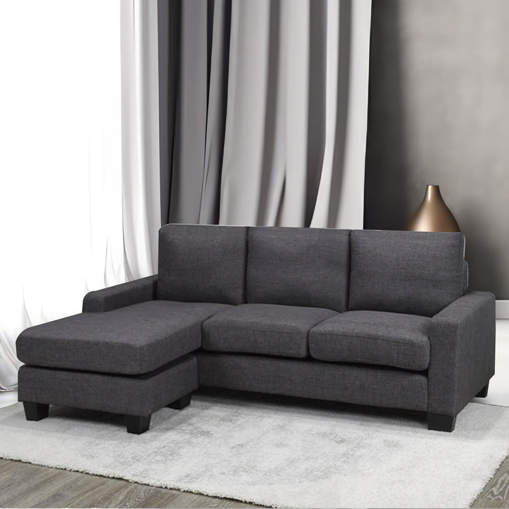 Medla Grey Sectional Sofa with Reversible Chaise - Comfortable and Versatile Living Room Furniture
