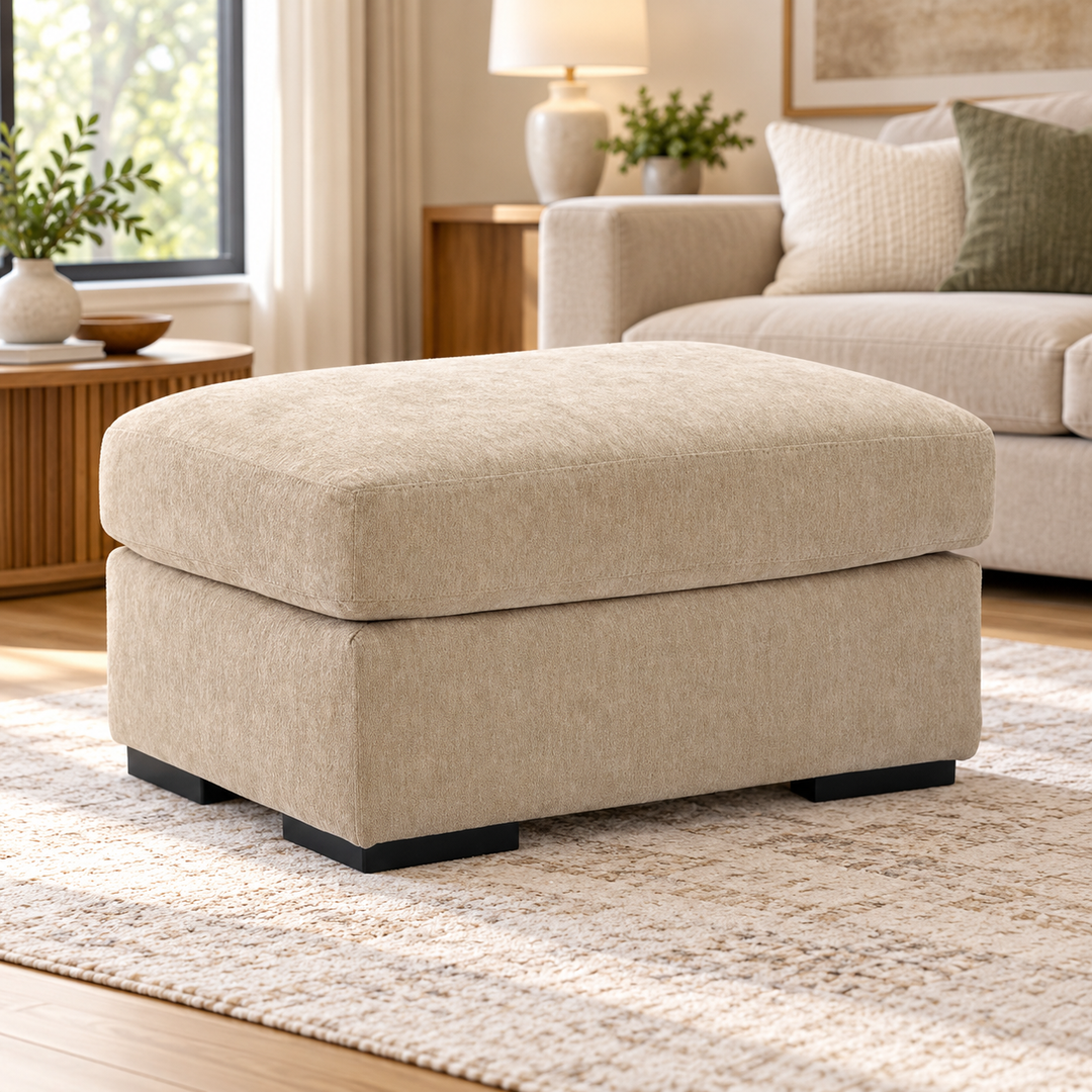 PC6950714 Bridgepoint Accent Ottoman In Fabric Upholstery - Almond | Signature Design By Ashley
