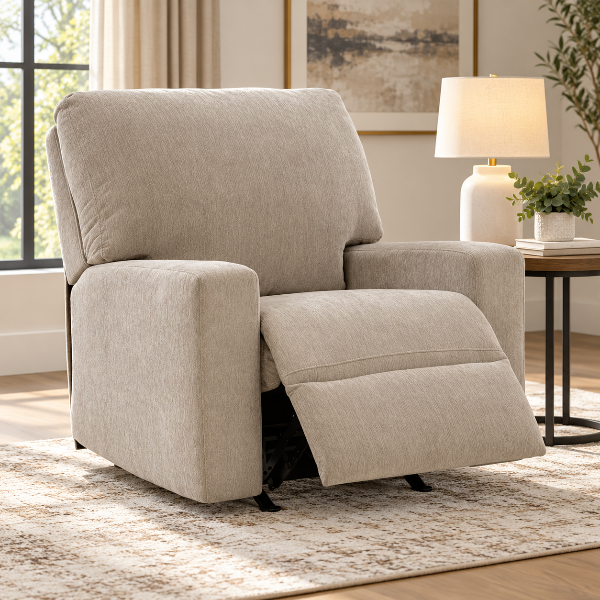 PC6950625 Bridgepoint Rocker Recliner Chair In Fabric Upholstery - Stone | Signature Design By Ashley