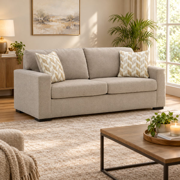 PC6950638 Bridgepoint Stationary Sofa In Fabric Upholstery - Stone | Signature Design By Ashley