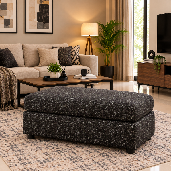 PC7340408 Lentiz Oversized Accent Ottoman In Fabric Upholstery - Onyx | Signature Design By Ashley