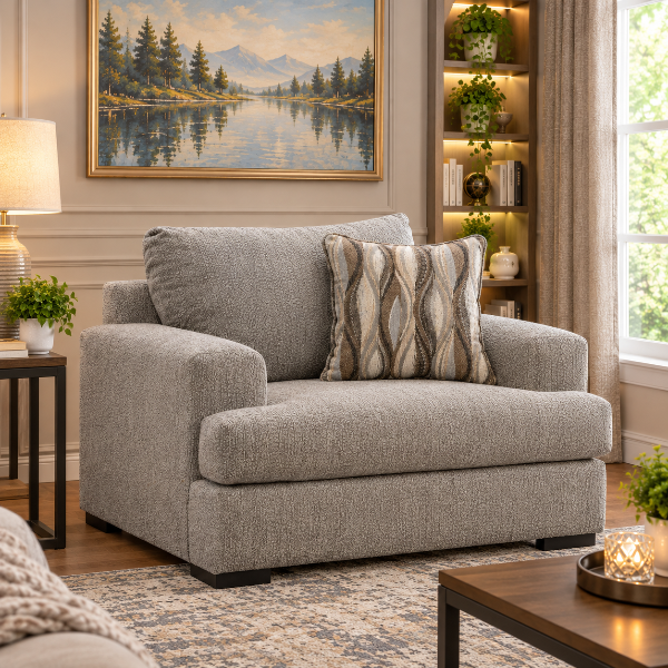 PC6960423 Lofwood Oversized Armchair In Fabric Upholstery - Fossil | Signature Design By Ashley