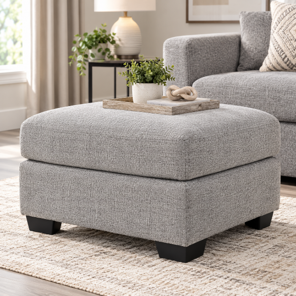 6310314 Loreo Accent Ottoman In Fabric Upholstery - Flint | Benchcraft By Ashley