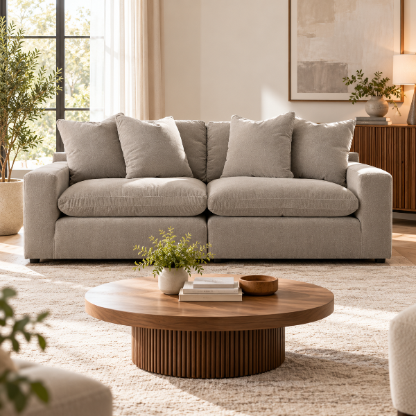 67808S1 Maxton Heights 2-Piece Sectional Sofa In Fabric Upholstery - Pebble | Benchcraft By Ashley