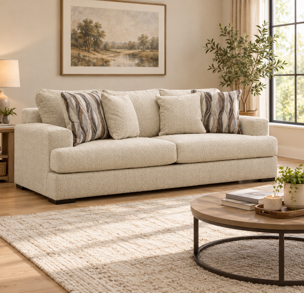 PC6960538 Lofwood Stationary Sofa In Fabric Upholstery - Oatmeal | Signature Design By Ashley