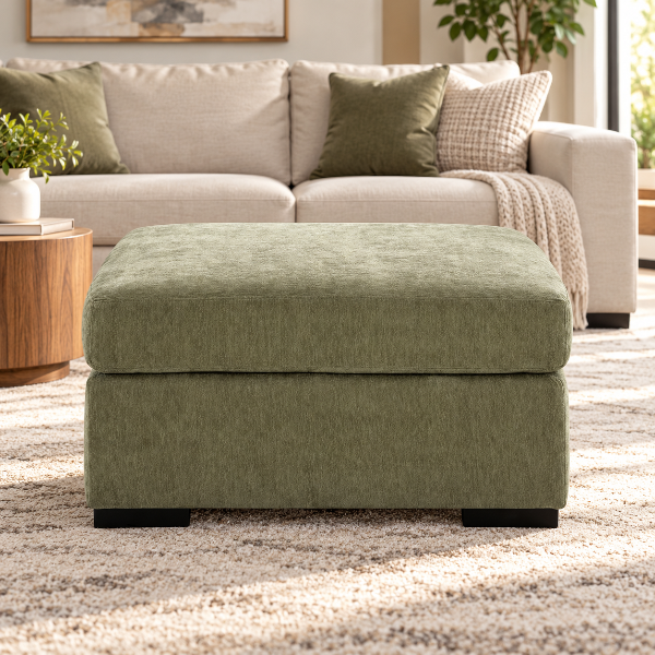 PC6950508 Bridgepoint Oversized Accent Ottoman In Fabric Upholstery - Moss | Signature Design By Ashley