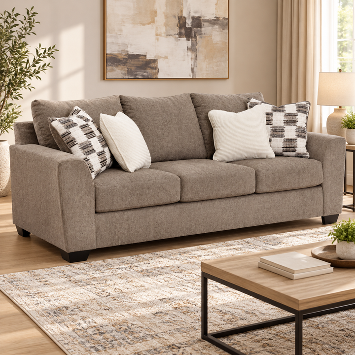 6310238 Loreo Stationary Sofa In Fabric Upholstery - Truffle | Benchcraft by Ashley