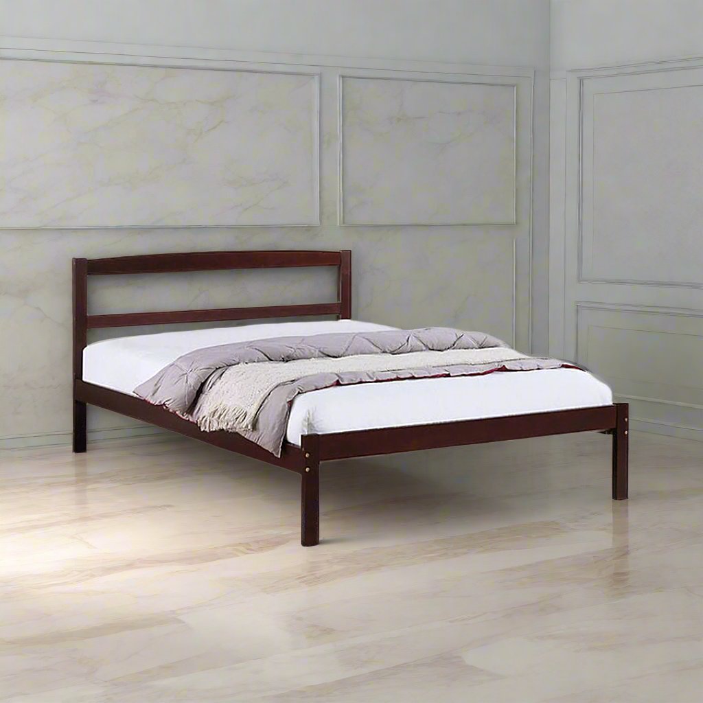 Parker Sleek Platform Bed Frame With Storage Drawers and Pull-Out Trundle - Espresso
