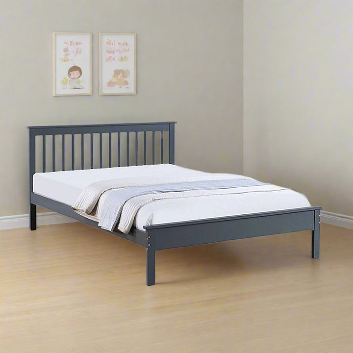 Madeline Classy Platform Bed Frame With Storage Drawers & Pull-Out Trundle - Grey