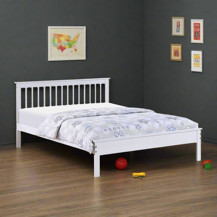 Madeline Classy Platform Bed Frame With Storage Drawers & Pull-Out Trundle - White