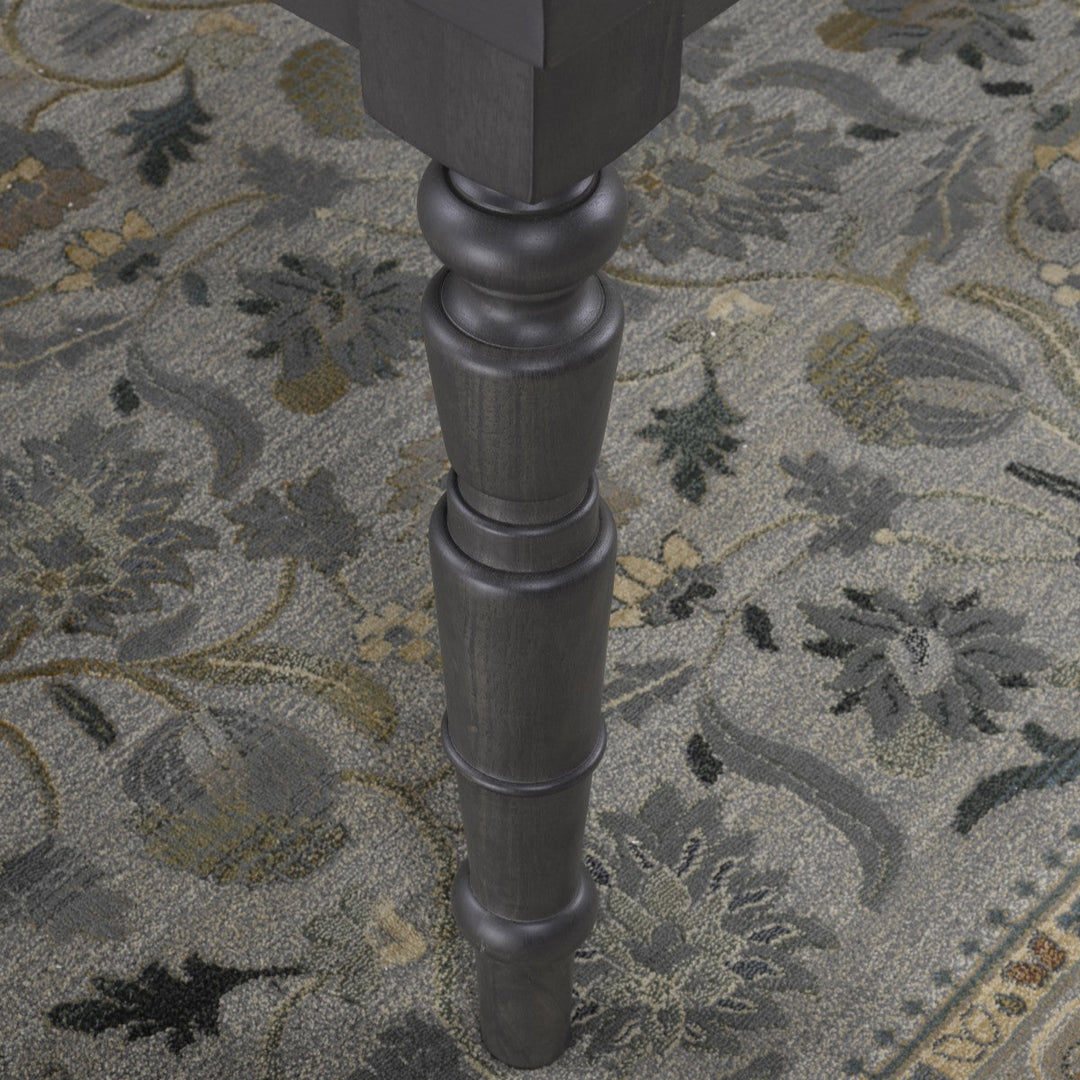 Imperial Dining Table Intricate Carved Accents & Nail-Head Trim - Grey