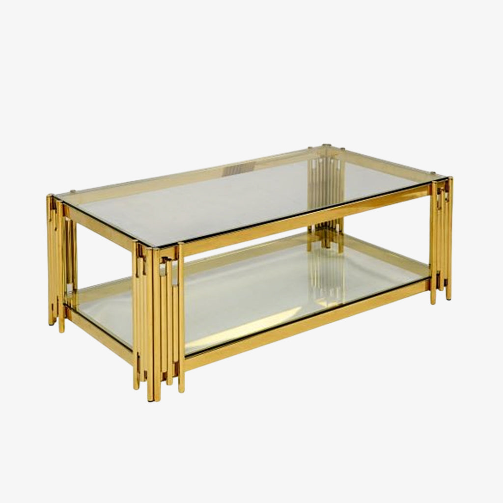 Belini Stainless Steel Coffee Table With Gold Finish