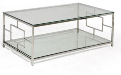 Willa Stainless Steel Coffee Table Set In Chrome Finish