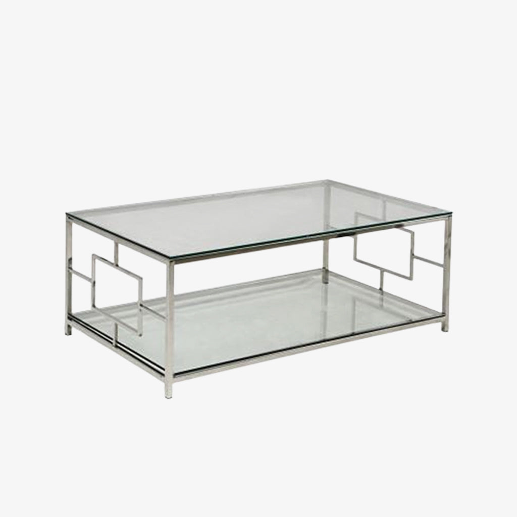 Willa Stainless Steel Coffee Table Set In Chrome Finish