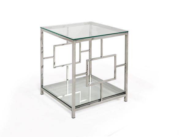 Willa Stainless Steel Coffee Table Set In Chrome Finish