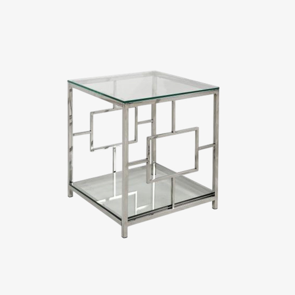 Willa Stainless Steel Coffee Table Set In Chrome Finish