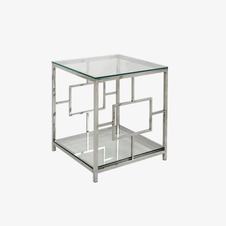 Willa Stainless Steel Coffee Table Set In Chrome Finish