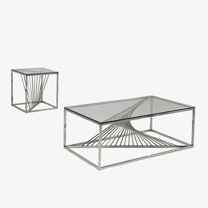 Francesca Coffee Table Set With Chrome Finish