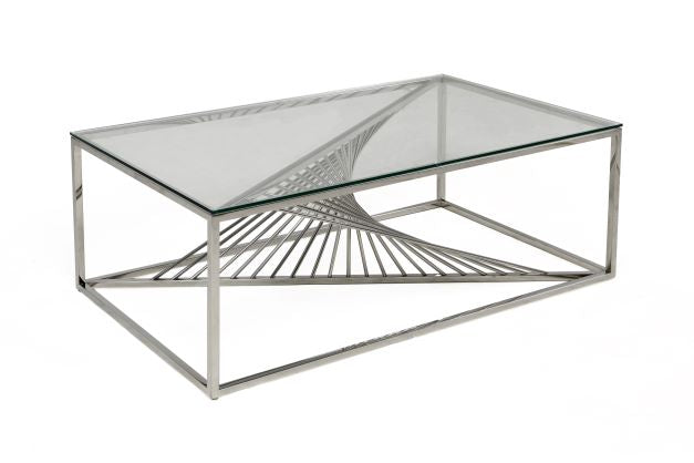 Francesca Coffee Table Set With Chrome Finish