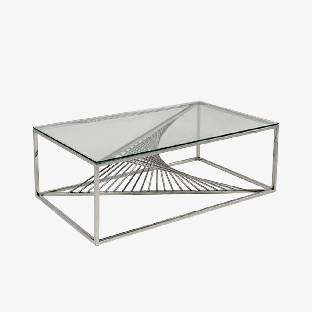 Francesca Coffee Table Set With Chrome Finish