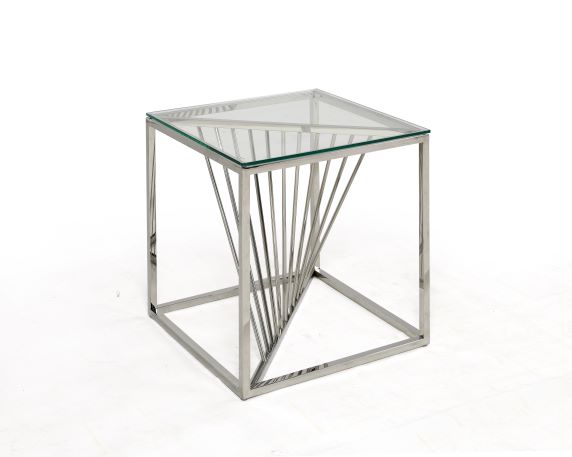 Modrest Trinity: Modern Glass & Stainless Steel Coffee Table Set- Contemporary Elegance for Your Living Space