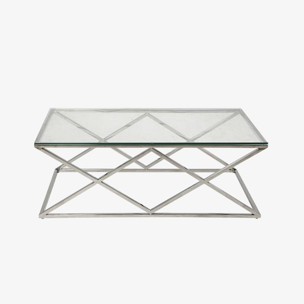 Eden Coffee Table Set With Silver Plated Frame
