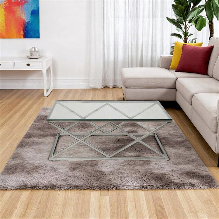 Eden Coffee Table Set With Silver Plated Frame