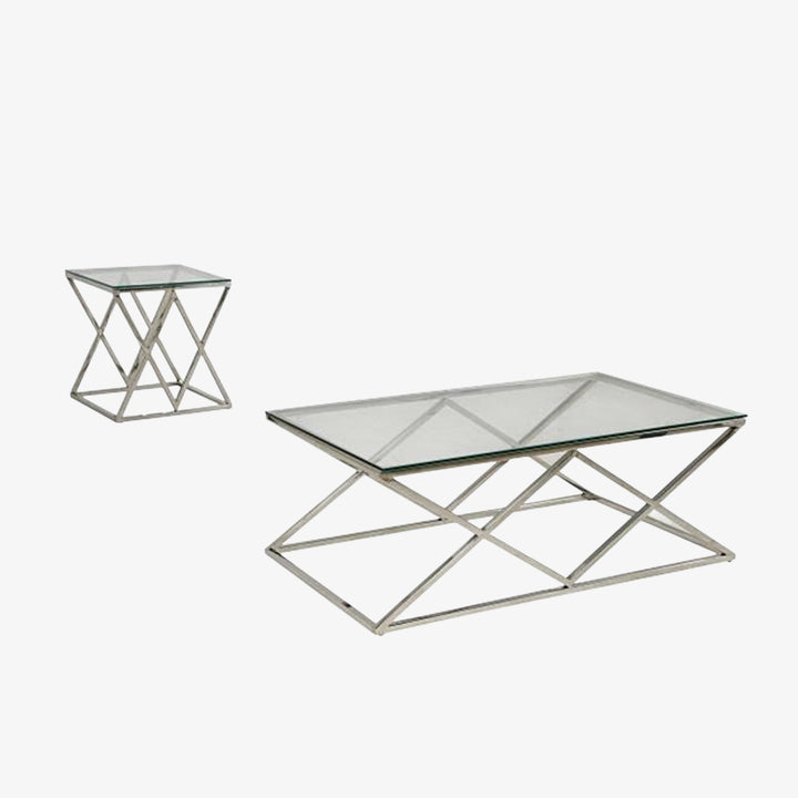 Eden Coffee Table Set With Silver Plated Frame