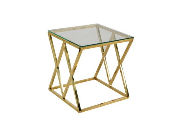 Eden Toned Glass Coffee Table with Gold Plated Frame - Pan Emirates Wingle Metal & Glass Collection