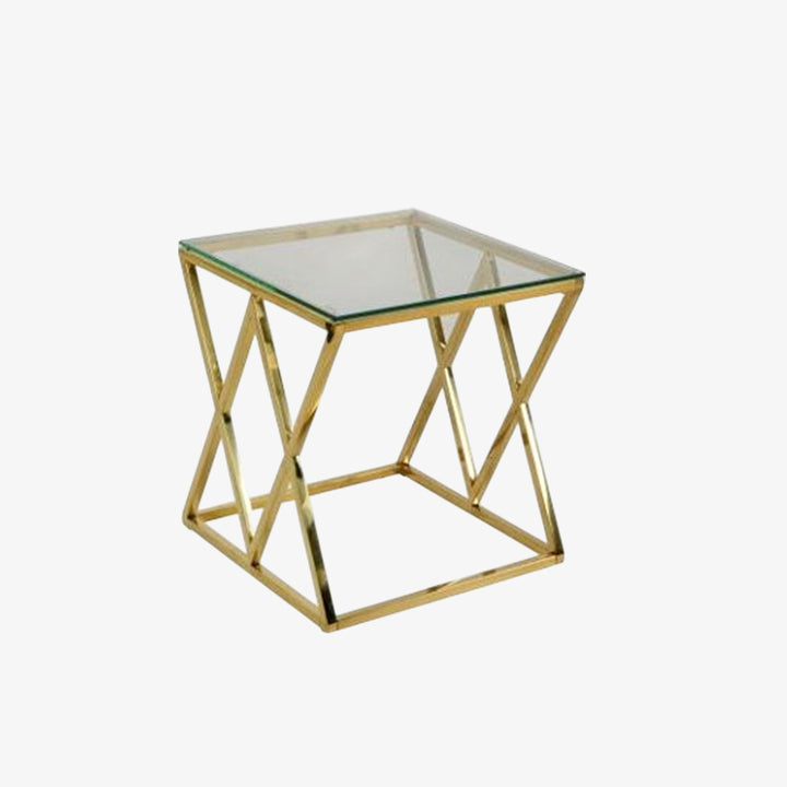 Eden Coffee Table Set With Gold Plated Frame