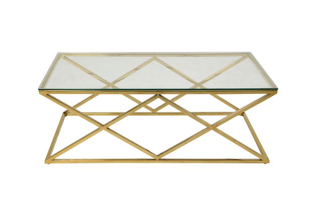 Eden Coffee Table Set With Gold Plated Frame