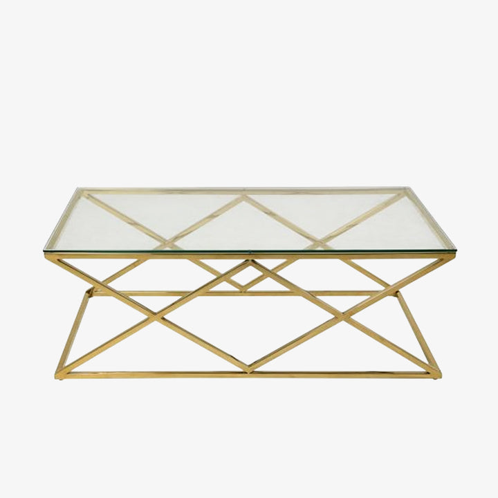 Eden Coffee Table Set With Gold Plated Frame