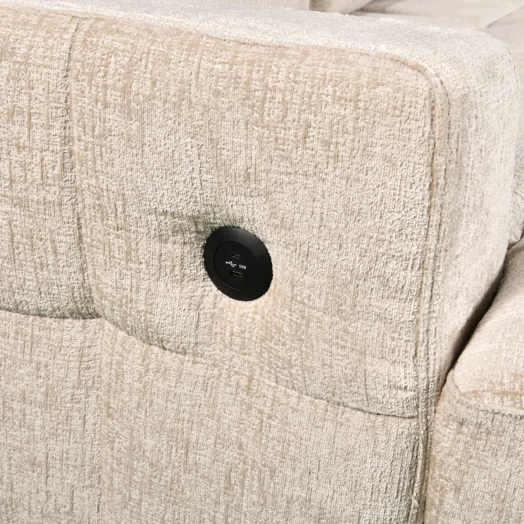 Modrest 3-Piece Sectional Sofa Bed In Fabric Upholstery - Beige