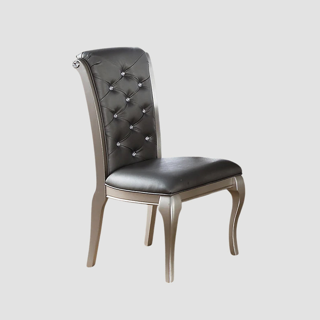 Drexel Tufted Solid Back Side Chair (Set of 2) - Silver Grey