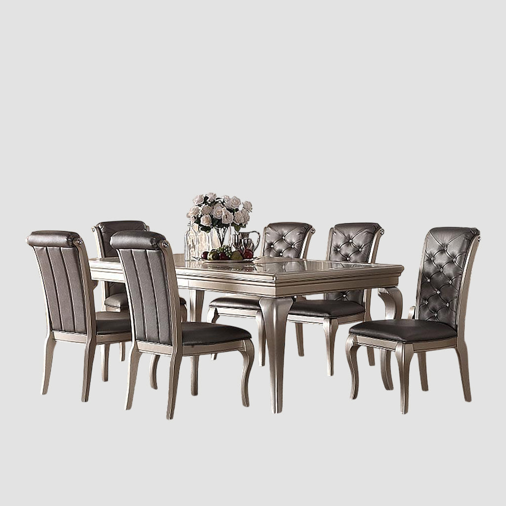 Drexel Tufted Solid Back Side Chair (Set of 2) - Silver Grey