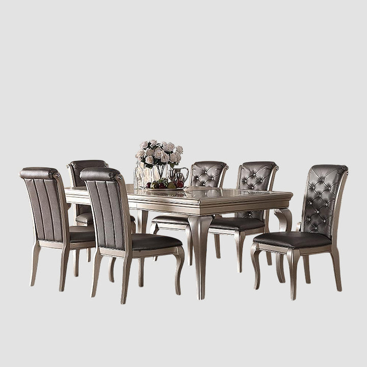 Drexel Tufted Solid Back Side Chair (Set of 2) - Silver Grey