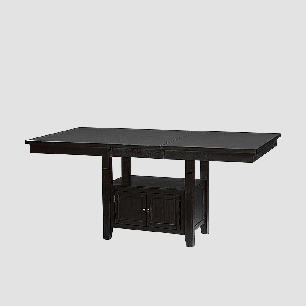 Edmonton Pub Height Dining Table With Extension Leaf - Dark Grey