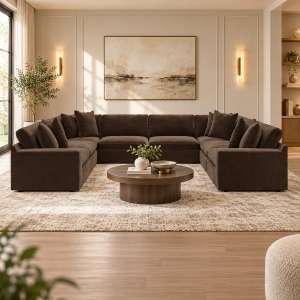 67807S5 Maxton Heights 8-Piece Sectional Sofa In Fabric Upholstery - Bittersweet | Benchcraft By Ashley